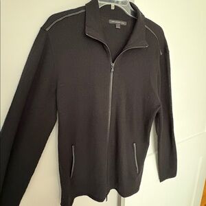 John Varvatos Black Zip-Up Sweater